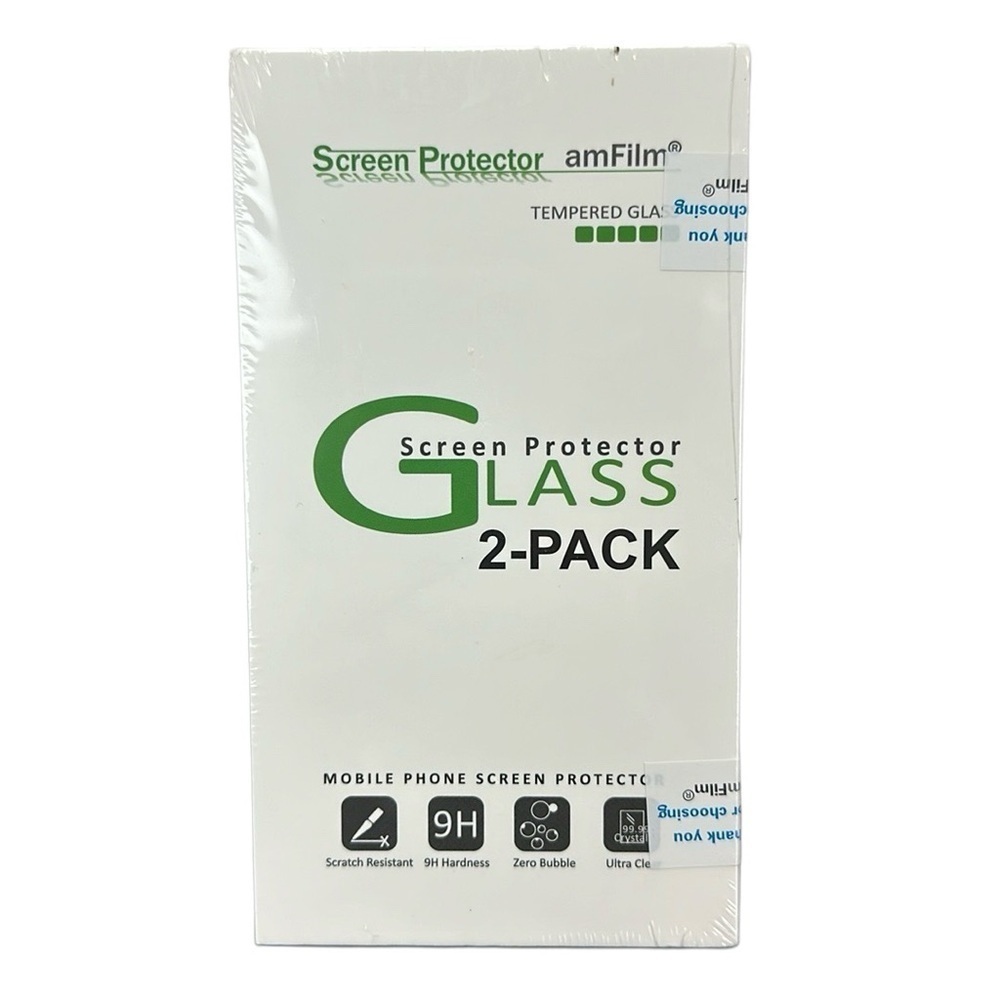 Glass Screen Protector 2-Pack Scratch Resistant‎ 9H Zero Bubble Ultra Clear NIB
